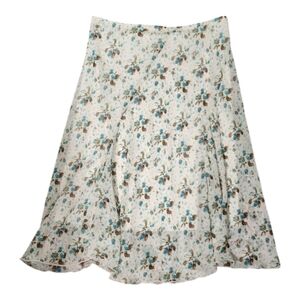 dressbarn white and blue Floral Midi Skirt